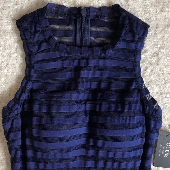 NWT Guess Illusion Striped Sweetheart Dress - Picture 5 of 7
